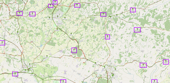 Screenshot of Cellmapper showing the vast majority of sites on the map section to only have B20 LTE